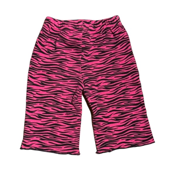 3/$20 CARTER’S 6-9M Watch The Wear Pink Zebra Print Lettuce Trim Pants - Picture 2 of 3